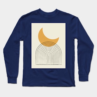 Moon Mountain Gold  - Mid century modern Long Sleeve T-Shirt